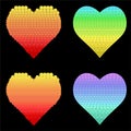 Pixel hexagon colorful heart for valentinas day. Royalty Free Stock Photo