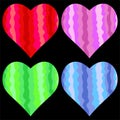 Ornamental colorful hearts for saint valentinas day in vector. For printing badges, labels Royalty Free Stock Photo