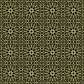 Seamless pattern design in old-fashioned yellow and strong black colors