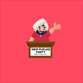 New Punjab party here to help you Indian vector mascot logo Royalty Free Stock Photo