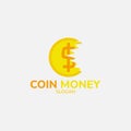 Broken Gold Coin Logo Shaped Letter C