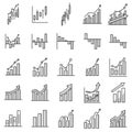 set of bar price chart diagram financial stock price icon bullish bearish market Royalty Free Stock Photo