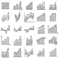 Set of bar price chart diagram financial stock price icon bullish bearish market Royalty Free Stock Photo