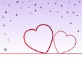 Background with hearts and stars. Vector illustration.Love. Valentine day Royalty Free Stock Photo