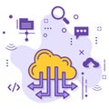 Web Server nodes connection stock illustration, Remote Machine cdn network Concept, Cloud Connection  Vector Icon design, Cloud co Royalty Free Stock Photo