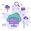 Proxy Node server concept,  Global Cloud Services Provider stock illustration, Colocation Cluster hosting Vector Icon Design, Clou Royalty Free Stock Photo