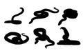 Set of silhouettes of snakes vector design