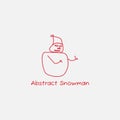 Abstract Snowman Logo From Lines