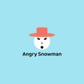 Snowman Logo With Angry Face