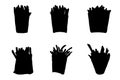 Set of silhouettes of french fries vector design Royalty Free Stock Photo