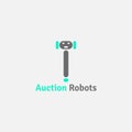 Auction Hammer Logo Resembling a Robot