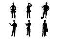 Set of silhouettes of construction workers version 2 vector design Royalty Free Stock Photo