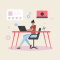 Female web developer working on project Illustration Royalty Free Stock Photo