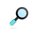 Magnifying glass icon design. Skeuomorphic vector illustration. Royalty Free Stock Photo