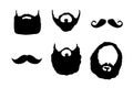 Set of silhouettes of beard and mustache vector design Royalty Free Stock Photo