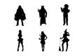 Set of silhouettes of halloween costume vector design