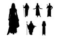 Set of silhouettes of ancient egypt people vector design