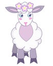 Sheep, cute cartoon farm animal - vector full color picture. Lamb baby picture.