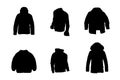 Set of silhouettes of jackets vector design