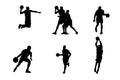 Set of silhouettes of basketball players vector design Royalty Free Stock Photo