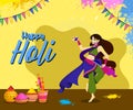 Happy Holi Background for Festival of Colors celebration greetings Royalty Free Stock Photo