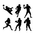 Silhouette of sports american football Royalty Free Stock Photo