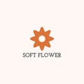 Orange Octagram Flower Logo