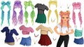 Braids and Buns Hairstyle Paper Doll