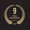 9th years anniversary logo, icon and vector design.