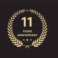 11th years anniversary logo, icon and vector design. 11 years anniversary logo