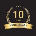 10th years anniversary logo, icon and vector design. 10 years anniversary