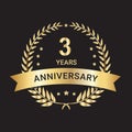 3rd years anniversary logo, icon and vector design. 3 years anniversary
