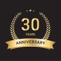 30th years anniversary logo, icon and vector design. 30 years anniversary Royalty Free Stock Photo