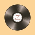 Vector vinyl record on an isolated light background. Vector illustration of musical style.