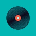 Vinyl music record. Vintage gramophone disc. Vector illustration. Retro Party Poster with Vinyl Music Design Royalty Free Stock Photo