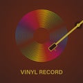 Vinyl record poster. Vector illustration of music. Retro Party Poster with Vinyl Music Design Royalty Free Stock Photo