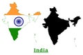 India National Flag Map Design, India Country Flag Inside The Map