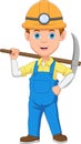 happy miner boy cartoon Royalty Free Stock Photo
