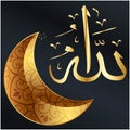 Classic style Arabic calligraphy of the word Allah Royalty Free Stock Photo