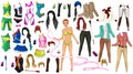 Sports Paper Doll with Gymnastics, Swimming and Horse Riding Royalty Free Stock Photo