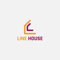 L Shaped House Logo From Lines