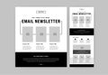 Email Newsletter Layout or Email Newsletter Layout Design Royalty Free Stock Photo