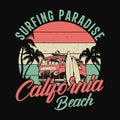 Surfing paradise California beach