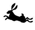 running hare vector silhouette black