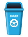 blue vector dumpster for glass