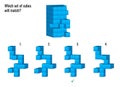 which set of cubes match to the missing part of the given object above? Royalty Free Stock Photo