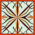 Colorful geometric pattern. Different floral elements in a single Composition. Brown and red colors Royalty Free Stock Photo