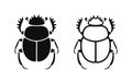 Scarab beetle logo. Isolated scarab beetle on white background Royalty Free Stock Photo