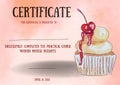 hank you certificate template. Certificate of Completion of Culinary Courses. Cooking. Cakes.