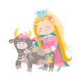 Zodiac signs Taurus cute illustration flat. Royalty Free Stock Photo